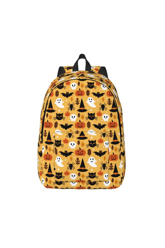 Halloween Ghost Pumpkin for Canvas Backpack,Travel Rucksack Unisex Knapsack Laptop Backpack for Work & College -Medium