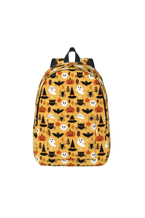 Halloween Ghost Pumpkin for Canvas Backpack,Travel Rucksack Unisex Knapsack Laptop Backpack for Work & College -Small