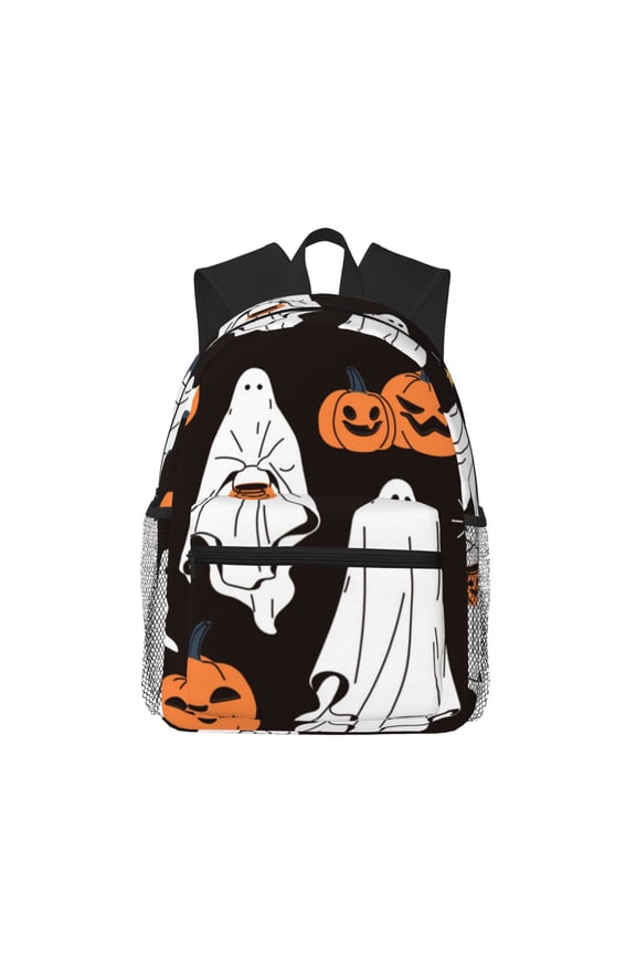 Halloween Ghosts And Pumpkins Pattern Laptop Backpack for Men and Women,Casual Backpack Dayback Sports Bookbag for Travel Running Hiking