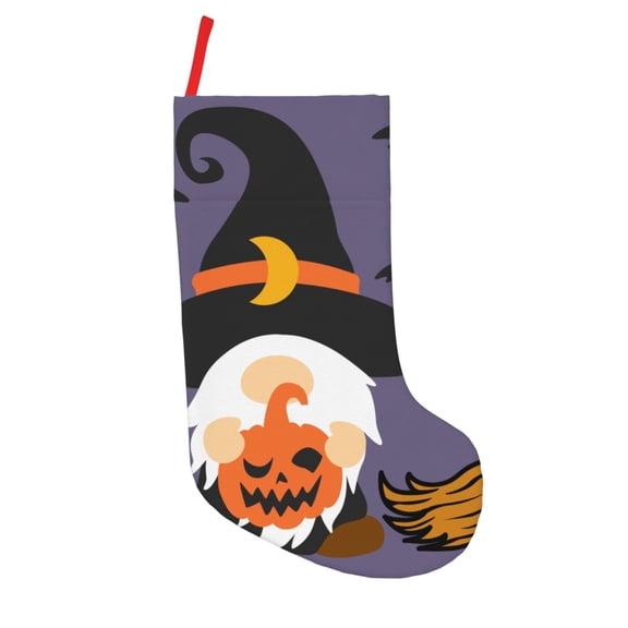 Defioc Halloween Gnomes for Christmas Stockings 18" Personalized Holiday Stocking for Family, Farmhouse Decor, Xmas Tree Decoration, 1 Pack