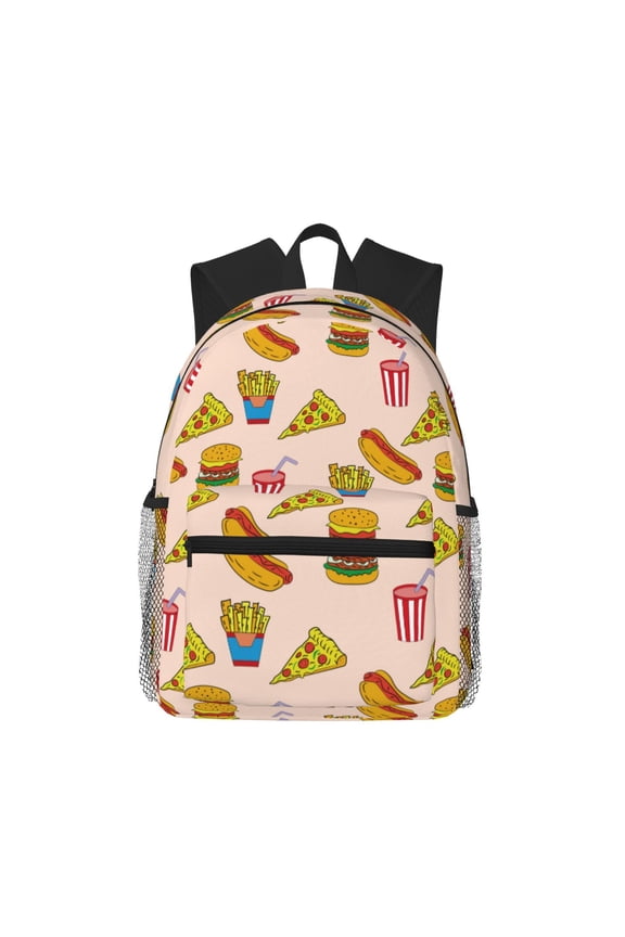 Hamburger Pizza Coke Pattern Laptop Backpack for Men and Women,Casual Backpack Dayback Sports Bookbag for Travel Running Hiking