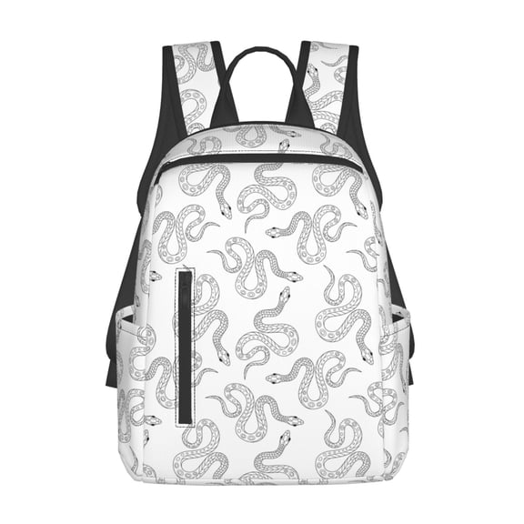 Defioc Hand Drawn Snake Pattern Travel Laptop Backpack,Lightweight Backpack Travel Hiking Daypack Backpack Work Bag for Men Women