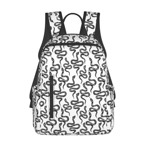 Defioc Hand Drawn Snake Pattern Travel Laptop Backpack,Lightweight Backpack Travel Hiking Daypack Backpack Work Bag for Men Women