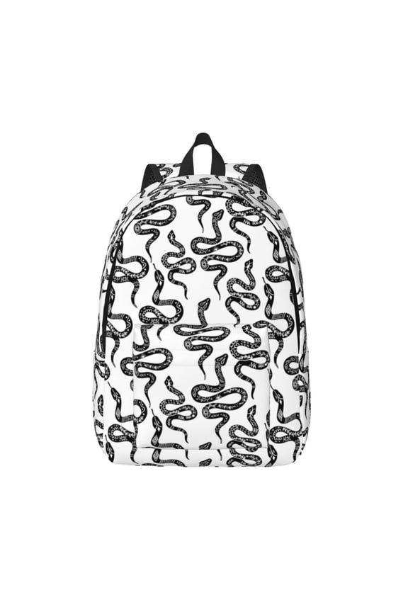 Hand Drawn Snake for Canvas Backpack,Travel Rucksack Unisex Knapsack Laptop Backpack for Work & College -Small