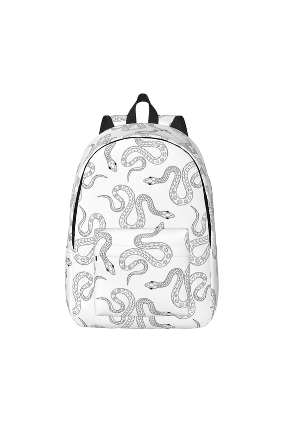 Hand Drawn Snake for Canvas Backpack,Travel Rucksack Unisex Knapsack Laptop Backpack for Work & College -Small