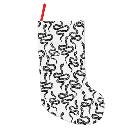 Defioc Hand Drawn Snake for Christmas Stockings 18" Personalized Holiday Stocking for Family, Farmhouse Decor, Xmas Tree Decoration, 1 Pack