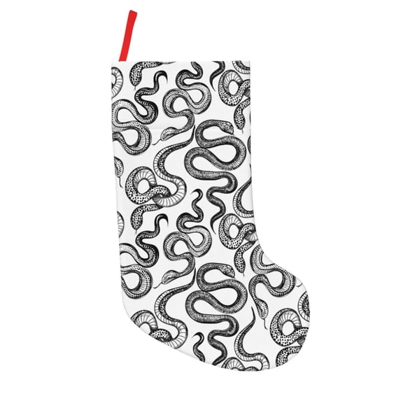 Defioc Hand Drawn Snake for Christmas Stockings 18" Personalized Holiday Stocking for Family, Farmhouse Decor, Xmas Tree Decoration, 1 Pack