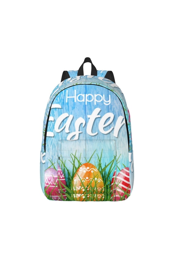 Happy Easter for Canvas Backpack,Travel Rucksack Unisex Knapsack Laptop Backpack for Work & College -Medium