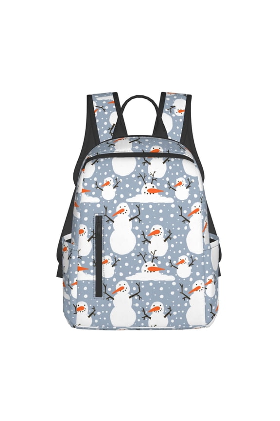 Happy Snowmen Snowfall Pattern Travel Laptop Backpack,Lightweight Backpack Travel Hiking Daypack Backpack Work Bag for Men Women
