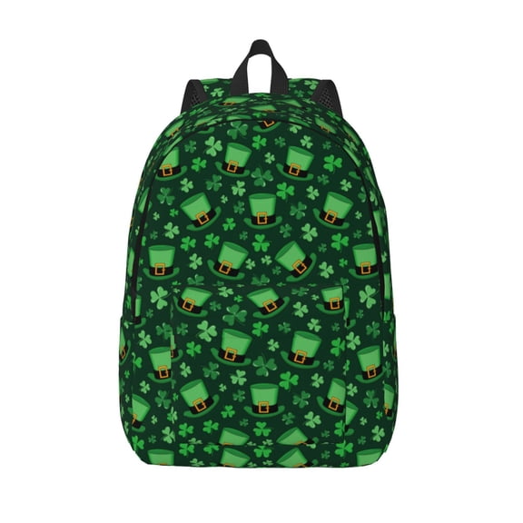 Defioc Happy St. Patrick's Day for Canvas Backpack,Travel Rucksack Unisex Knapsack Laptop Backpack for Work & College -Medium