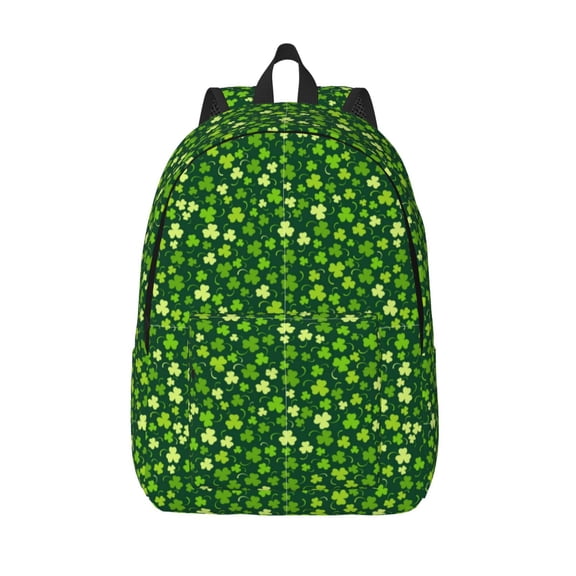 Defioc Happy St. Patrick's day for Canvas Backpack,Travel Rucksack Unisex Knapsack Laptop Backpack for Work & College -Small