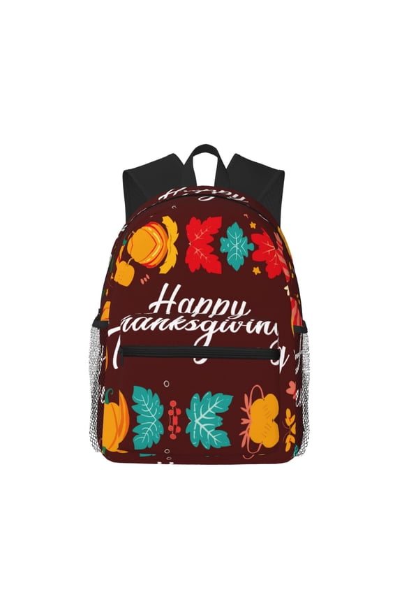 Happy Thanksgiving Pattern Laptop Backpack for Men and Women,Casual Backpack Dayback Sports Bookbag for Travel Running Hiking