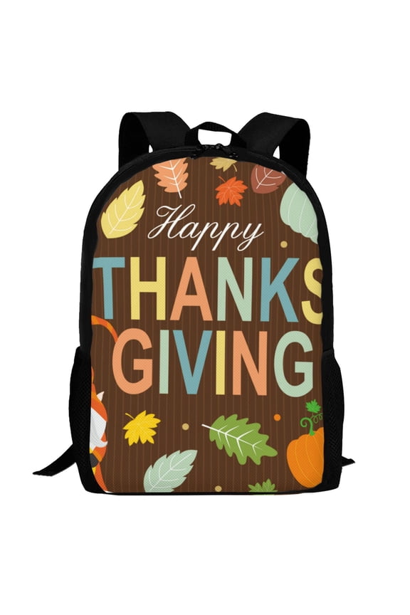 Happy Thanksgiving With Gnome Pattern Carry on Backpack,16.5x12.5x5.5 Personal Item Bag Carry On Backpack Water Resistant Lightweight Daypack