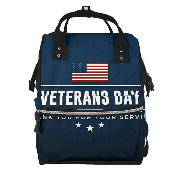 Defioc Happy Veterans Day for Baby Diaper Bag Backpack - Baby Bag for Boys & Girls - Diaper Backpack - Large Travel Diaper Bags- Baby Registry Search & Shower Gifts