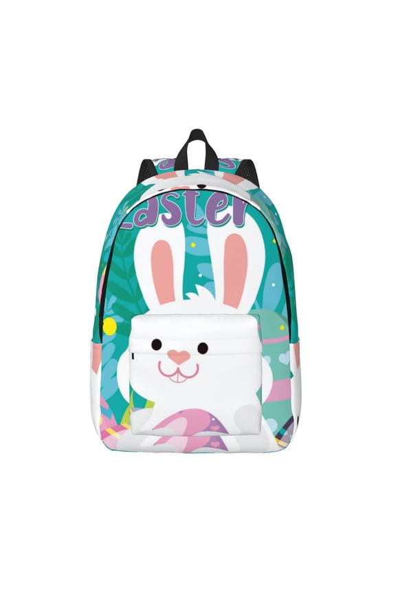 Happy easter for Canvas Backpack,Travel Rucksack Unisex Knapsack Laptop Backpack for Work & College -Medium