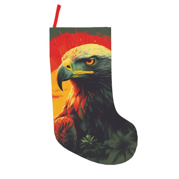 Defioc Hawaiian Style Bald Eagle for Christmas Stockings 18" Personalized Holiday Stocking for Family, Farmhouse Decor, Xmas Tree Decoration, 1 Pack