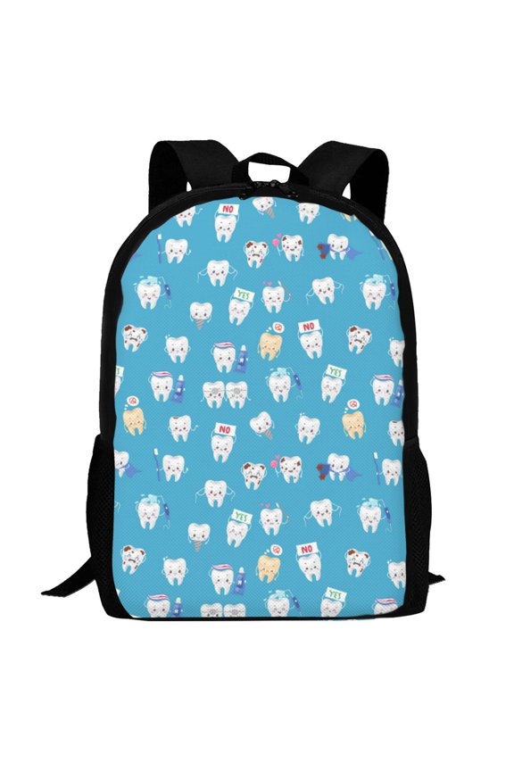 Healthy And Ill White Teeth Pattern Carry on Backpack,16.5x12.5x5.5 Personal Item Bag Carry On Backpack Water Resistant Lightweight Daypack