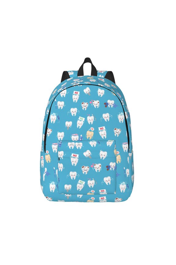 Healthy And Ill White Teeth for Canvas Backpack,Travel Rucksack Unisex Knapsack Laptop Backpack for Work & College -Medium