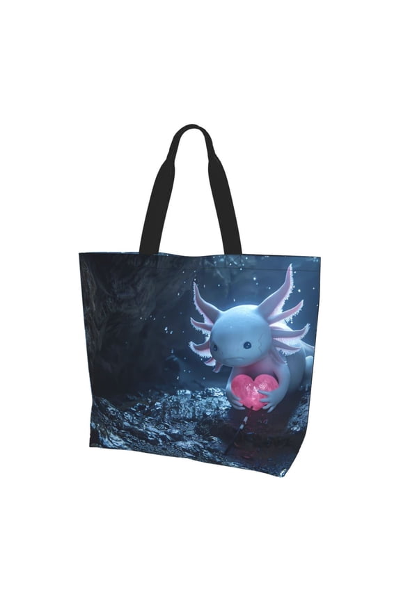 Heart Axolotlfor Women's Tote Bag - Shopping Bag Casual Shoulder Bag Fashion Handbag Daily Bag Hobo Bags for Travel Work Shopping