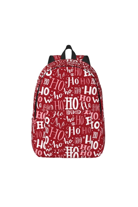 Ho Funny Christmas for Canvas Backpack,Travel Rucksack Unisex Knapsack Laptop Backpack for Work & College -Medium