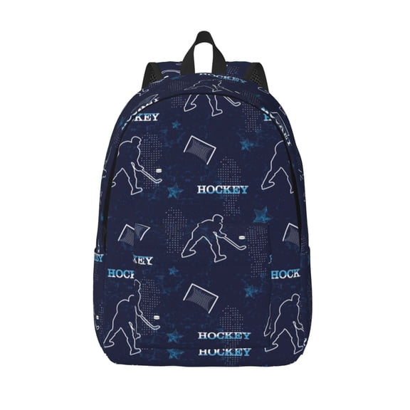 Defioc Hockey Players for Canvas Backpack,Travel Rucksack Unisex Knapsack Laptop Backpack for Work & College -Medium