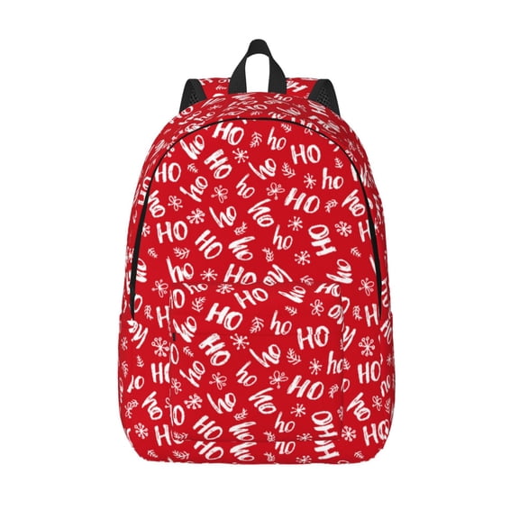 Defioc Hohoho for Canvas Backpack,Travel Rucksack Unisex Knapsack Laptop Backpack for Work & College -Small