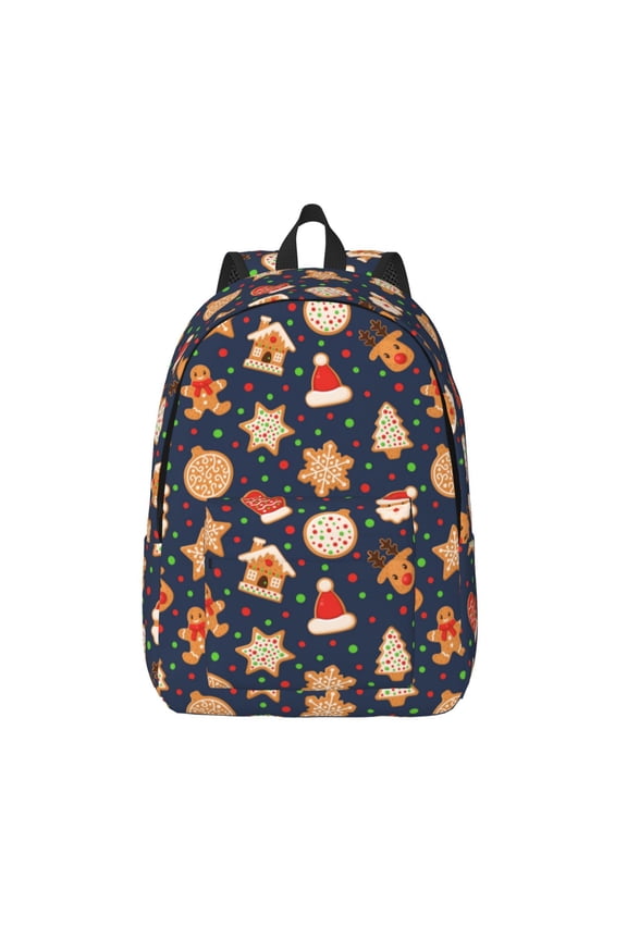 Holiday Gingerbreads for Canvas Backpack,Travel Rucksack Unisex Knapsack Laptop Backpack for Work & College -Small