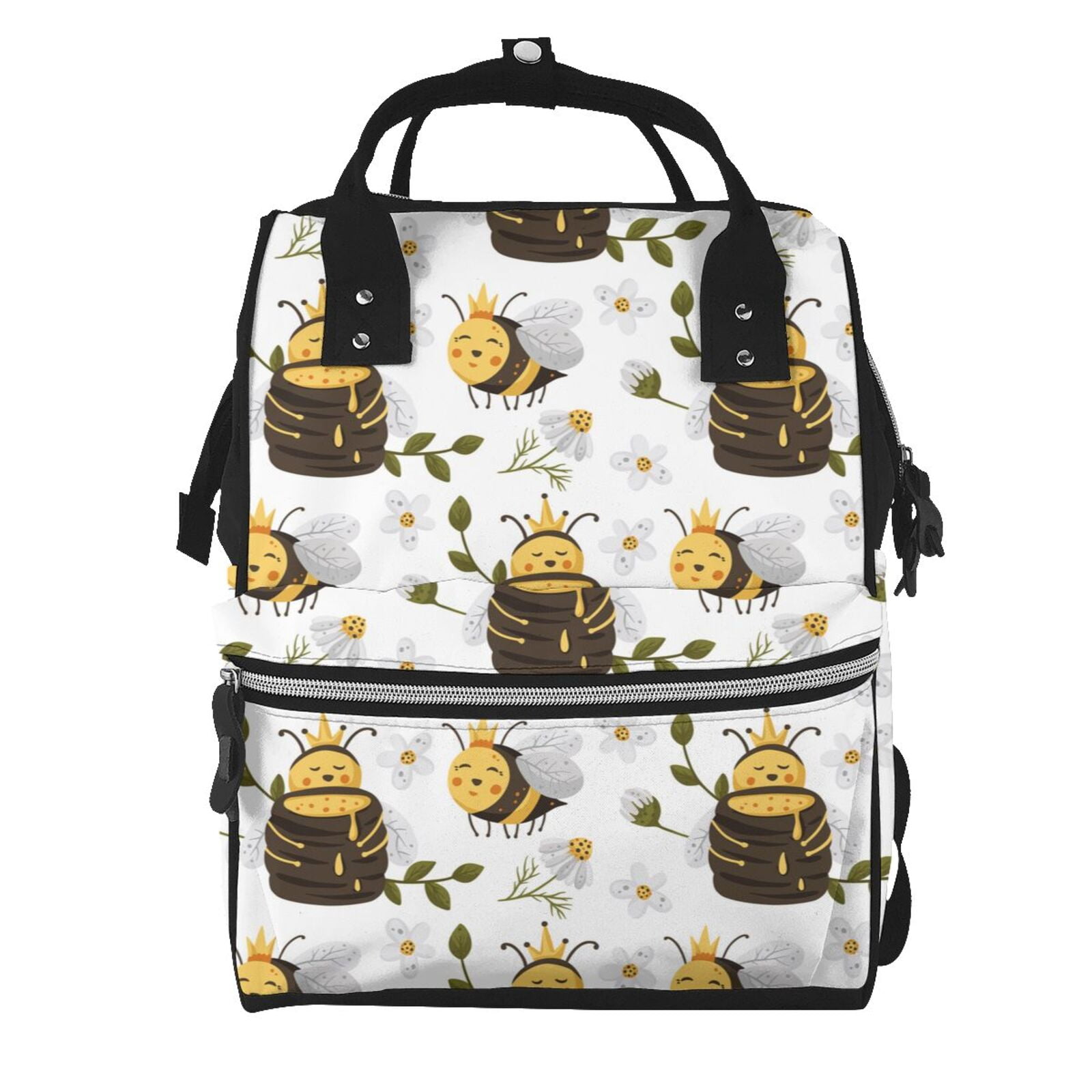 Defioc Honey Bee Insect for Baby Diaper Bag Backpack - Baby Bag for Boys & Girls - Diaper Backpack - Large Travel Diaper Bags- Baby Registry Search & Shower Gifts