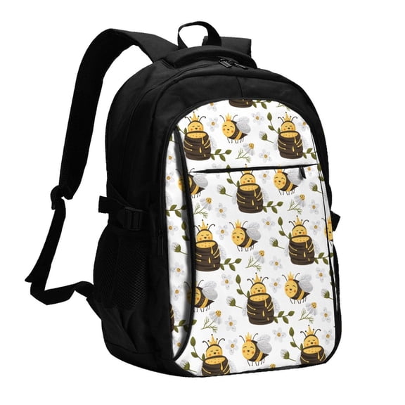 Defioc Honey Bee Insect for Travel Backpack for Women,15.6 inch Laptop Backpack Carry On Backpack Personal Item Travel Bag Daypack for School Weekender Business Trip