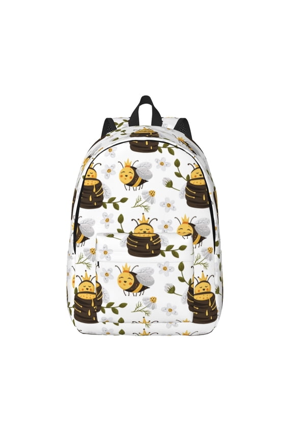 Honey Bee Insect for Canvas Backpack,Travel Rucksack Unisex Knapsack Laptop Backpack for Work & College -Small
