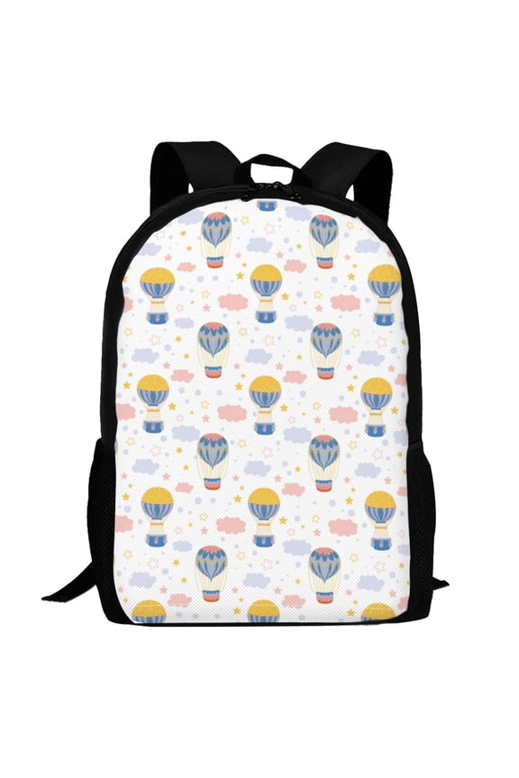 Hot Air Balloon Pattern Carry on Backpack,16.5x12.5x5.5 Personal Item Bag Carry On Backpack Water Resistant Lightweight Daypack