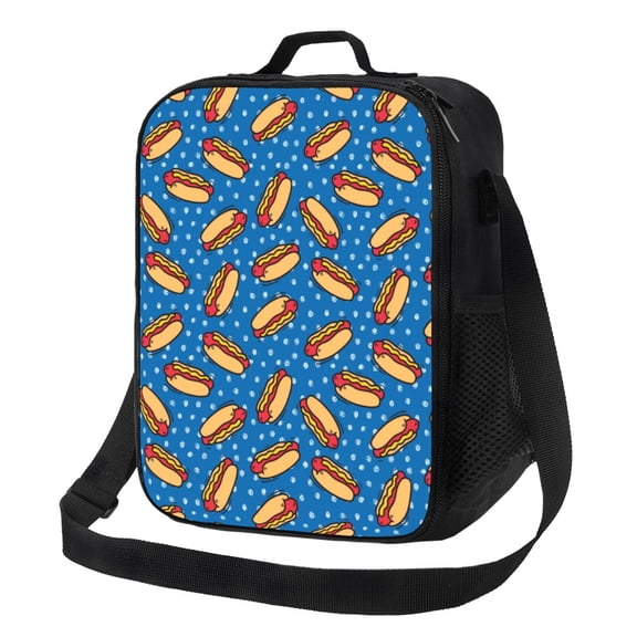 Defioc Hot Dog 1 Print Lunch Box for Men & Women, Insulated Lunch Bag Thickened Thermal Leakproof Lunch Tote Bag for Adult Office Travel Picnic