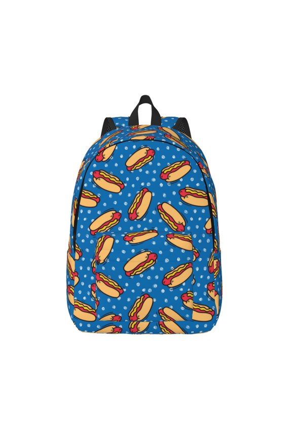 Hot Dog 1 for Canvas Backpack,Travel Rucksack Unisex Knapsack Laptop Backpack for Work & College -Medium