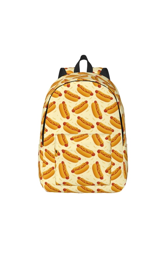 Hot Dog 3 for Canvas Backpack,Travel Rucksack Unisex Knapsack Laptop Backpack for Work & College -Medium