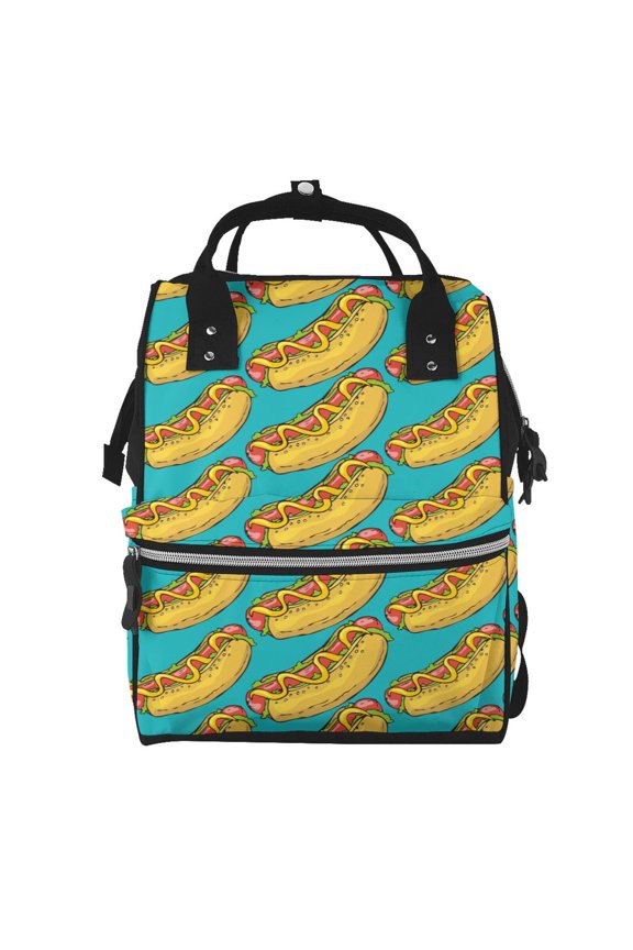Hot Dogs 8 for Baby Diaper Bag Backpack - Baby Bag for Boys & Girls - Diaper Backpack - Large Travel Diaper Bags- Baby Registry Search & Shower Gifts