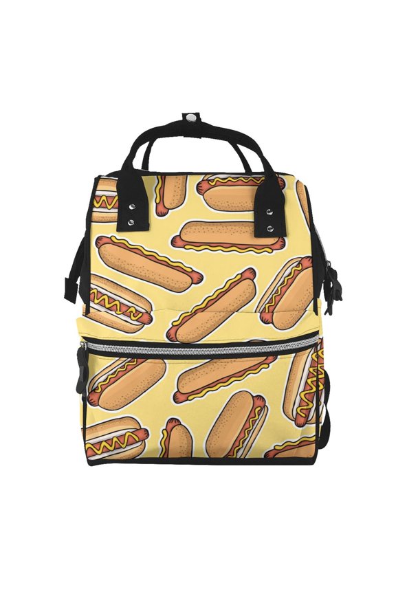 Hot Dogs for Baby Diaper Bag Backpack - Baby Bag for Boys & Girls - Diaper Backpack - Large Travel Diaper Bags- Baby Registry Search & Shower Gifts
