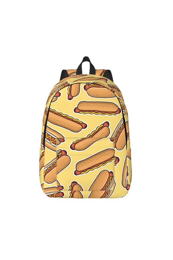 Hot Dogs for Canvas Backpack,Travel Rucksack Unisex Knapsack Laptop Backpack for Work & College -Medium