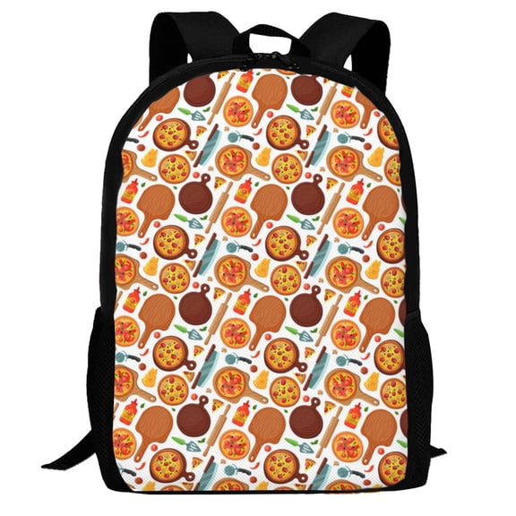 Defioc Hot Fresh Pizza Pattern Carry on Backpack,16.5x12.5x5.5 Personal Item Bag Carry On Backpack Water Resistant Lightweight Daypack