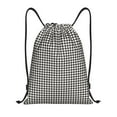 thumbnail image 1 of Defioc Houndstooth Black And White for Drawstring Backpack Sports Gym Bag for Women Men Children Adult Sackpack Yoga Bag for Wet Swimming,Gym,and Workout Gear -Small, 1 of 9