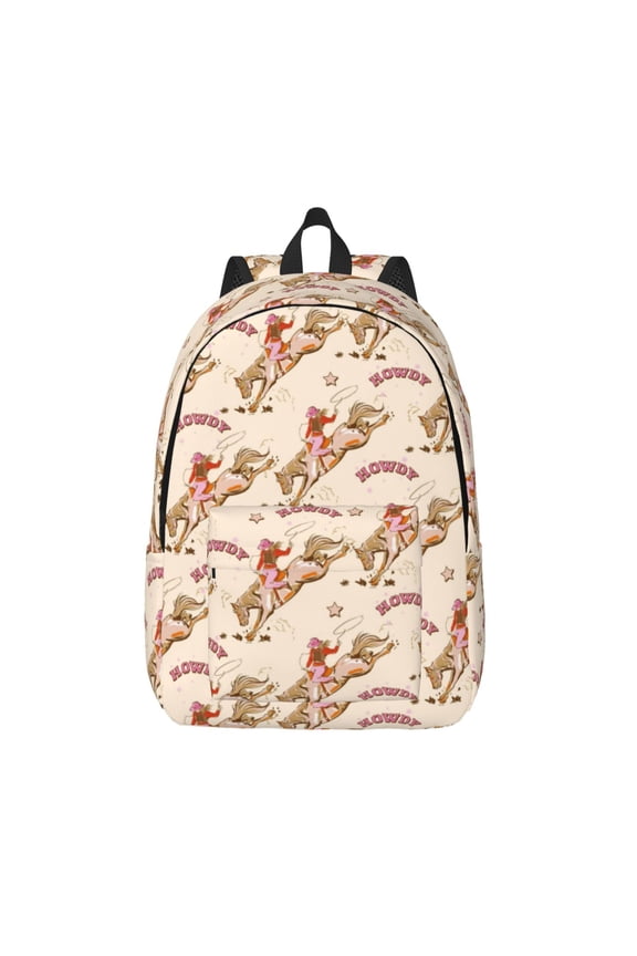 Howdy Cowgirl for Canvas Backpack,Travel Rucksack Unisex Knapsack Laptop Backpack for Work & College -Small