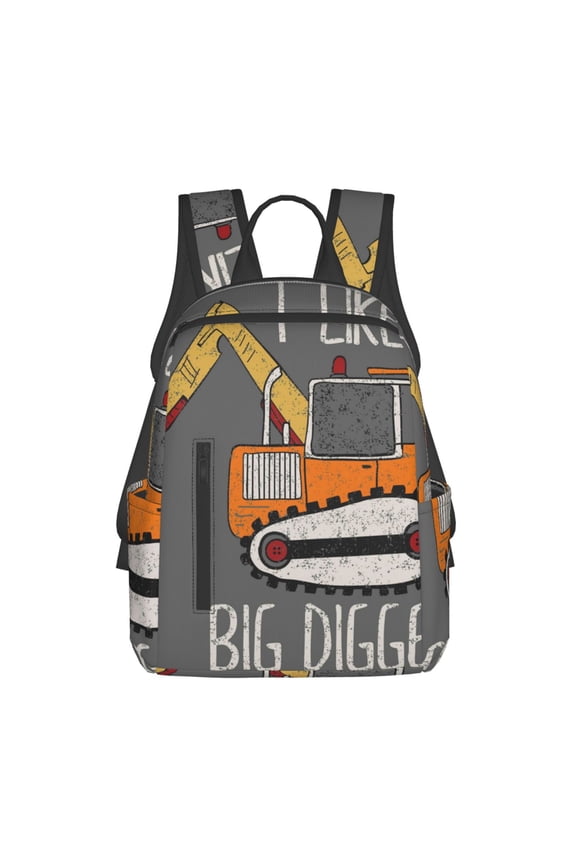 I Like Big Digger Pattern Travel Laptop Backpack,Lightweight Backpack Travel Hiking Daypack Backpack Work Bag for Men Women