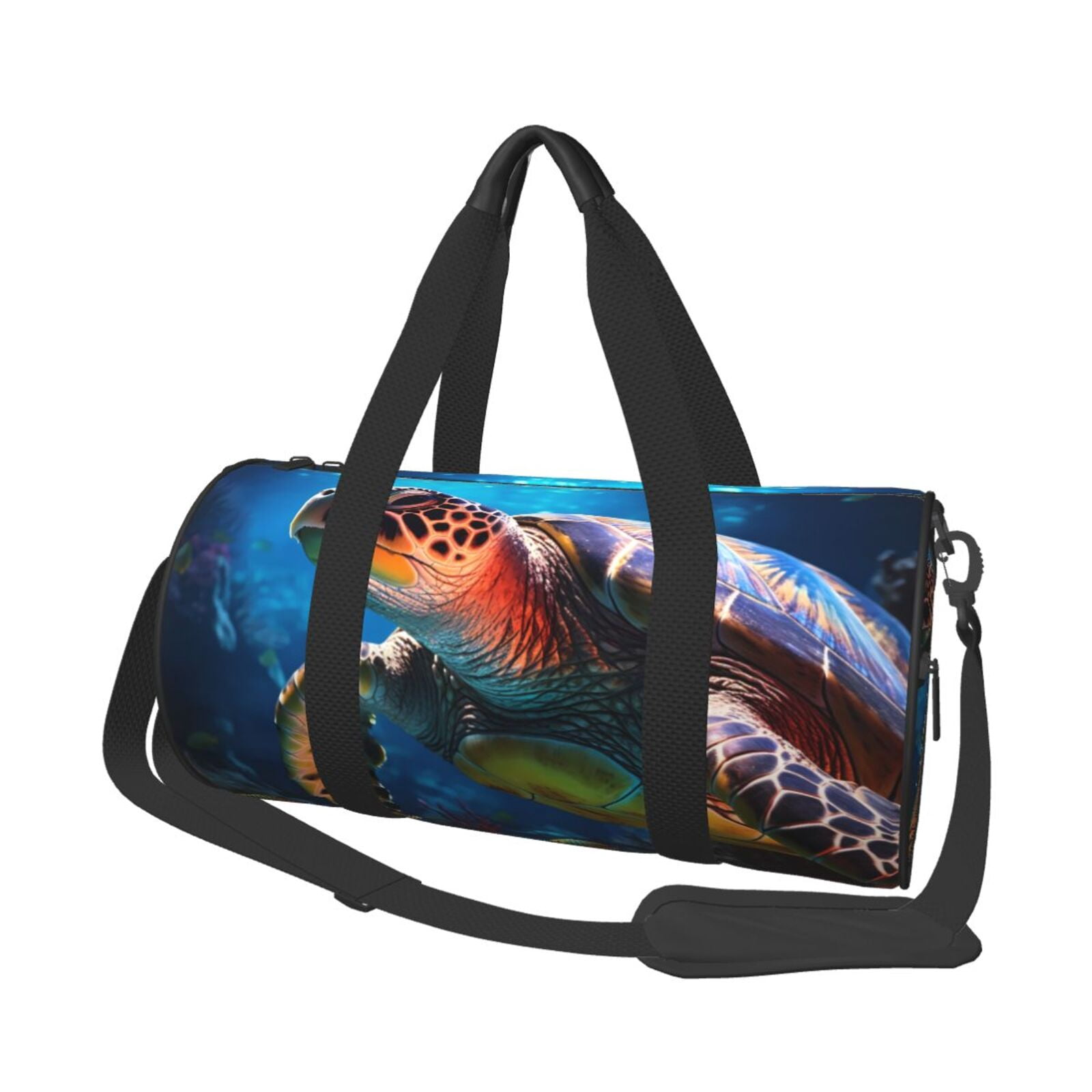 Defioc Ice Blue Ocean Sea Turtle for Travel Duffle Bag,Weekender Bag Carry On Tote Bags Hospital Bag Large Capacity Sport Gym Bag for Men Women Fit for Trave, Gym,Weekend