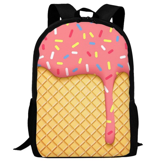 Defioc Ice Cream Pattern Carry on Backpack,16.5x12.5x5.5 Personal Item Bag Carry On Backpack Water Resistant Lightweight Daypack
