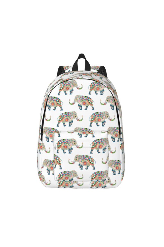 Indian Elephant for Canvas Backpack,Travel Rucksack Unisex Knapsack Laptop Backpack for Work & College -Medium