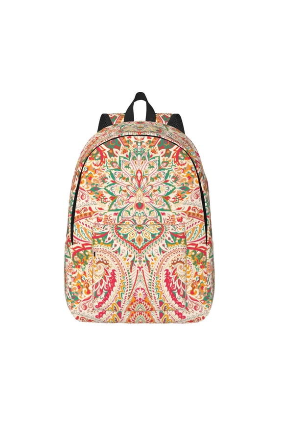 Indian Paisley 1 for Canvas Backpack,Travel Rucksack Unisex Knapsack Laptop Backpack for Work & College -Medium