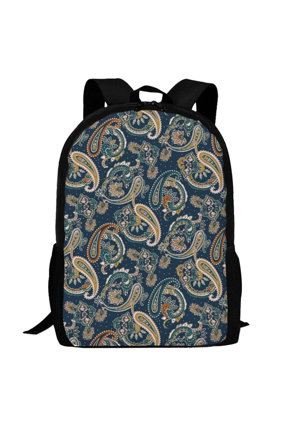 Indian Paisley 2 Pattern Carry on Backpack,16.5x12.5x5.5 Personal Item Bag Carry On Backpack Water Resistant Lightweight Daypack
