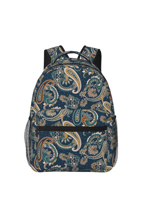Indian Paisley 2 Pattern Laptop Backpack,Travel Backpack Outdoor Activities Bag Daypack for Travel Hiking Shopping Daily