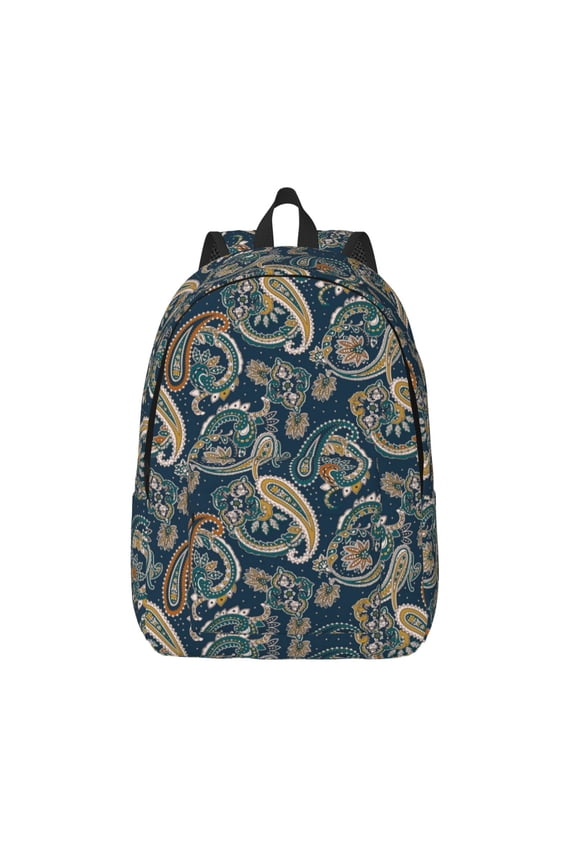 Indian Paisley 2 for Canvas Backpack,Travel Rucksack Unisex Knapsack Laptop Backpack for Work & College -Small