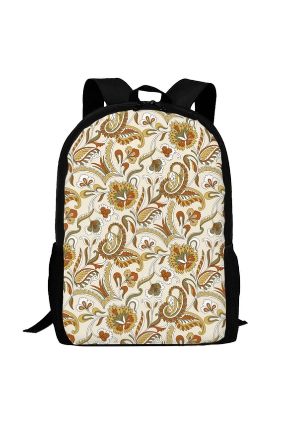 Indian Paisley Pattern Carry on Backpack,16.5x12.5x5.5 Personal Item Bag Carry On Backpack Water Resistant Lightweight Daypack