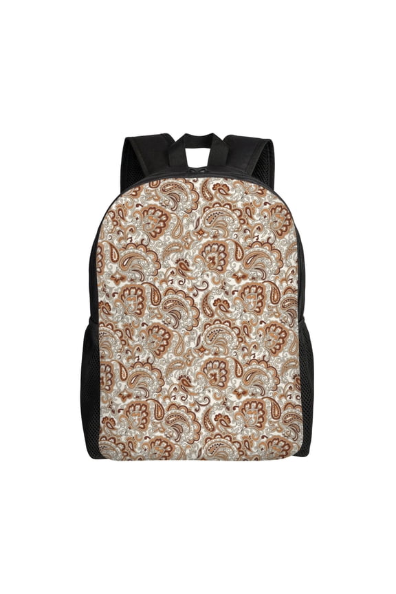 Indian Paisley1 Print Backpack -Travel,or Work Bookbag Daypacks with 15-Inch Laptop Sleeve and Dual Water Bottle Pockets